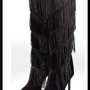 I.N.C Black Fringe Women's Boots